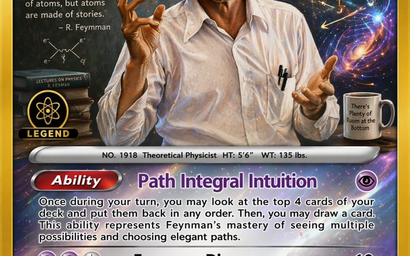Carta coleccionable psíquica de Richard Feynman