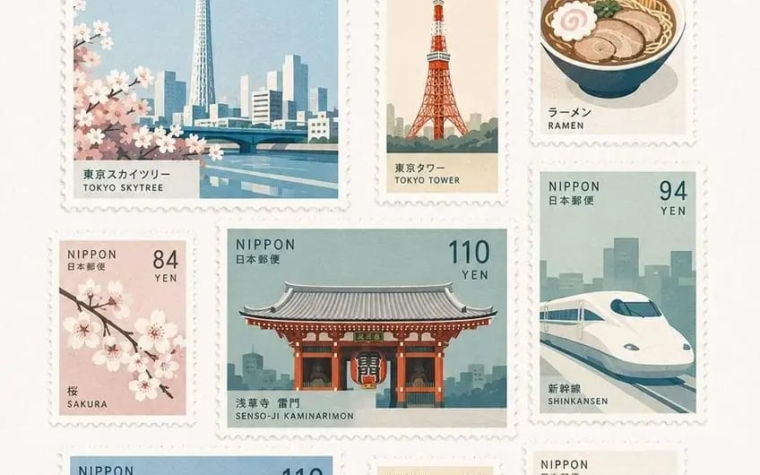 Create a premium commemorative postage-stamp collection