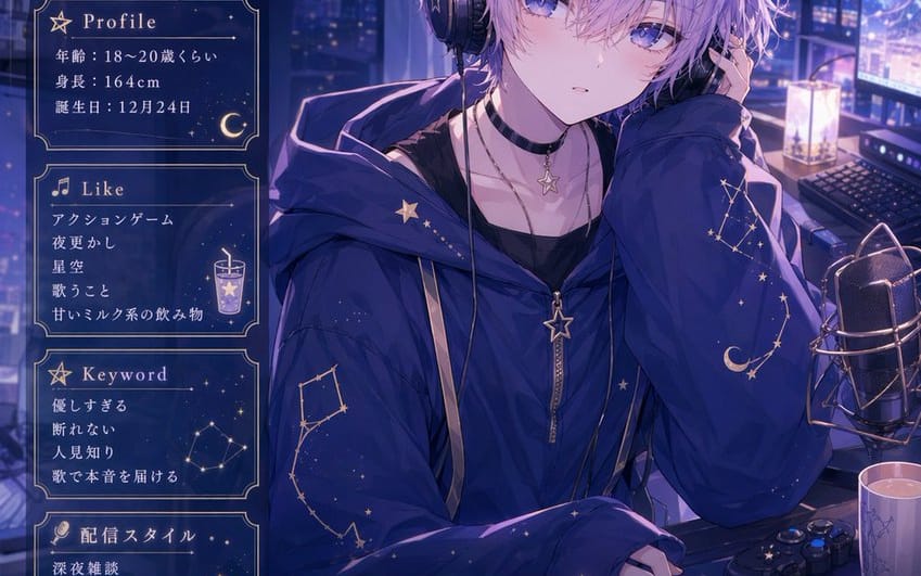 VTuber Debut Poster from Character Sheet