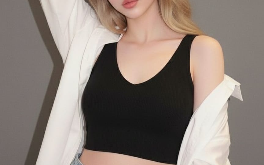 Ultra-realistic studio portrait of a young woman