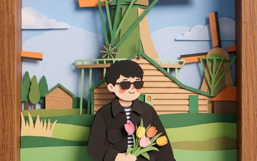 Style d'illustration en papier découpé superposé