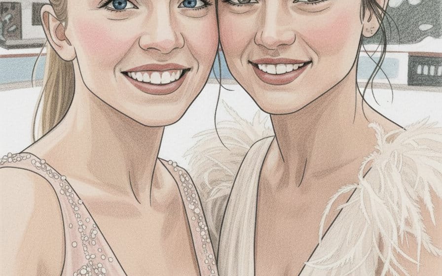 Pencil Sketch of Sydney Sweeney and Ana de Armas Selfie