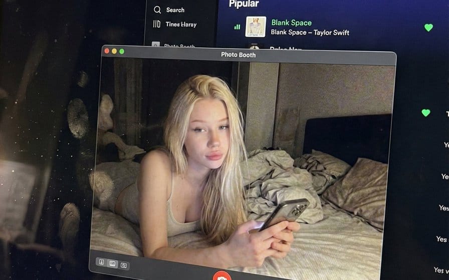 Photorealistic MacBook Screen POV Selfie Prompt