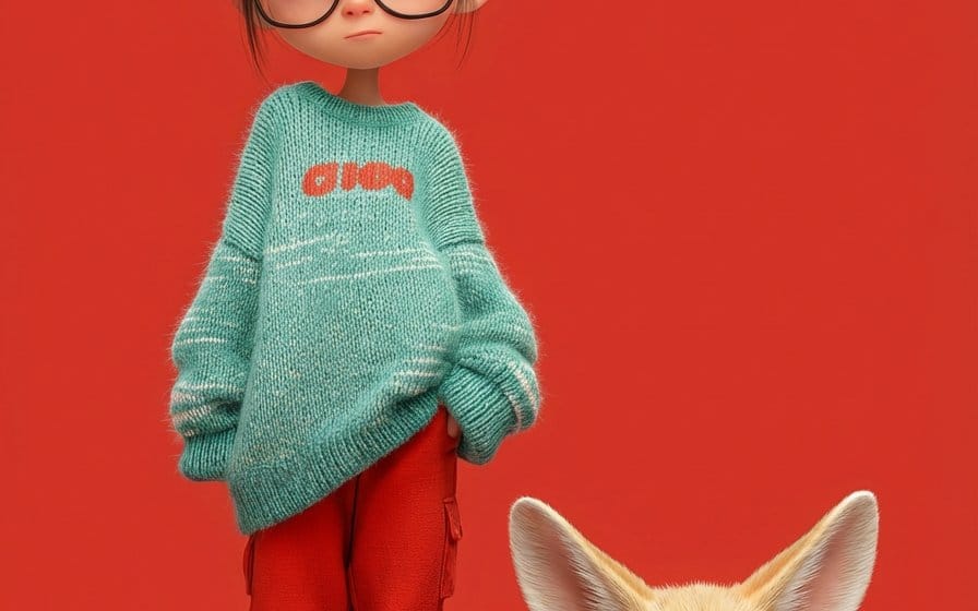 Pixar-Style 3D Character Portrait with Fennec Fox