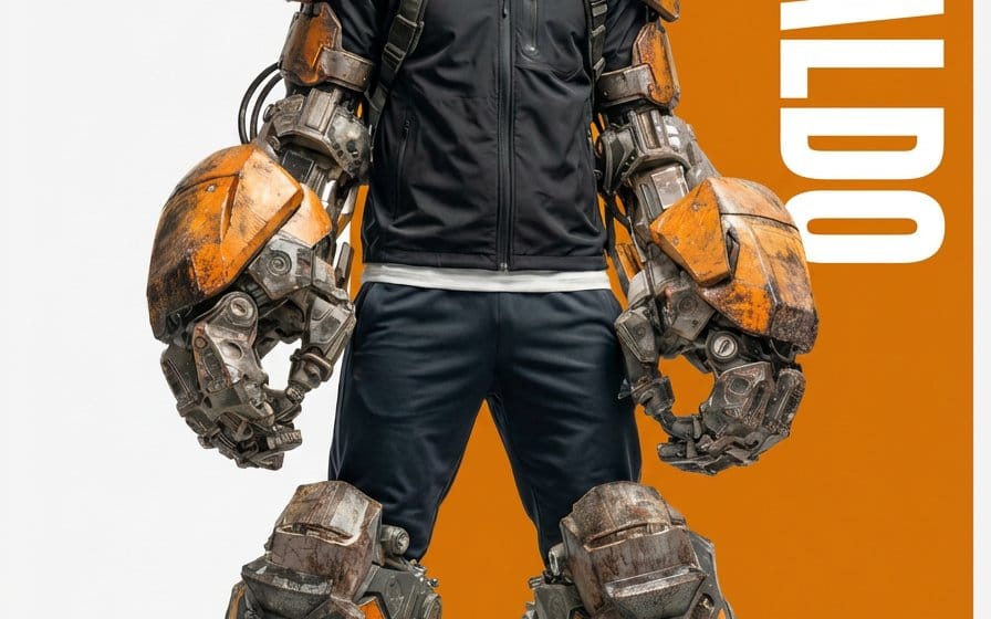 Ronaldo Futuristic Exoskeleton Portrait Prompt