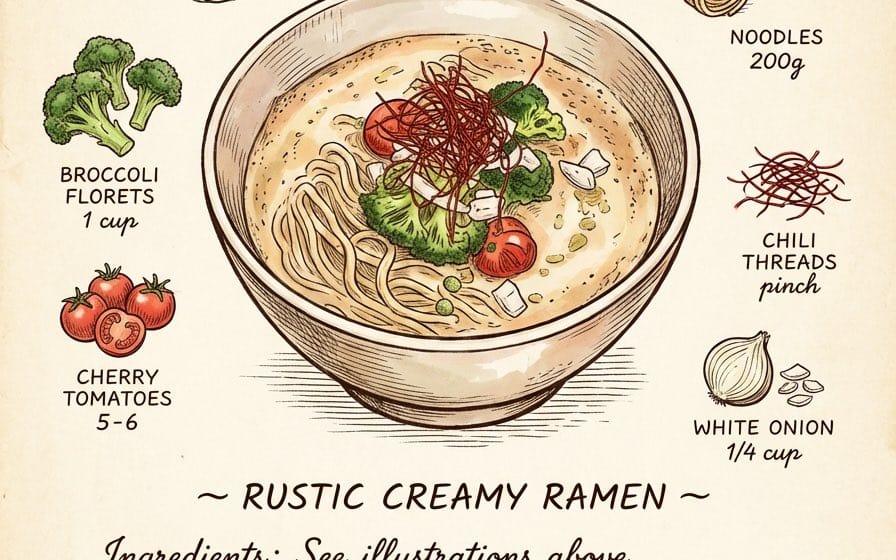 Vintage cookbook-style recipe illustration