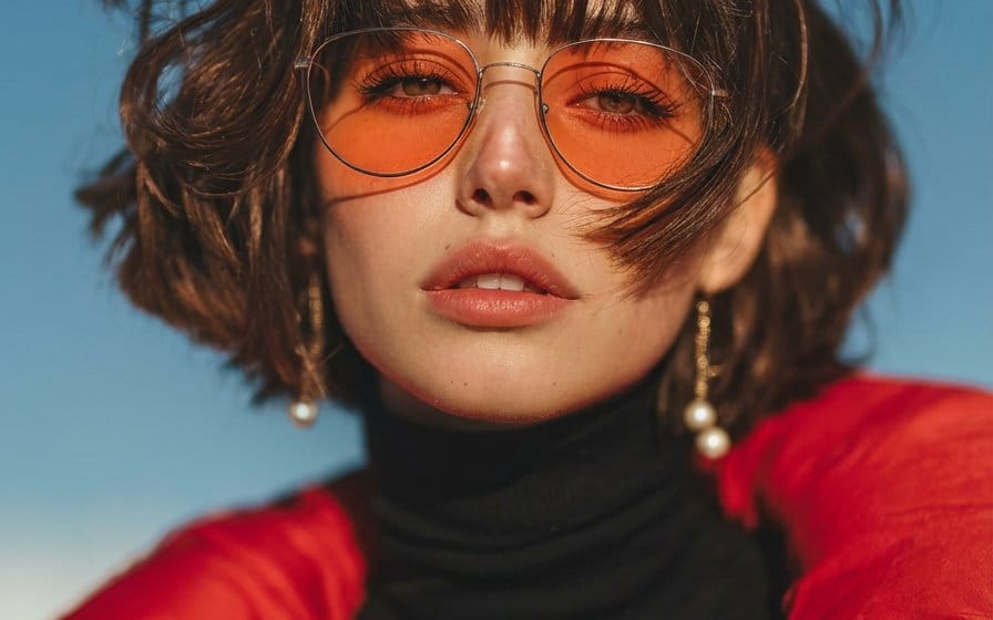 Vogue Style Red Puffer Jacket Portrait Prompt