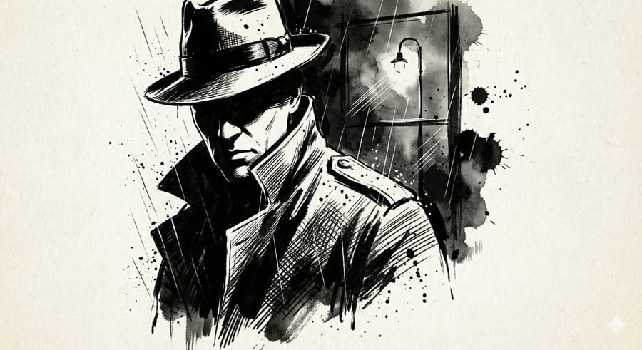Inkstorm Noir Portrait with Controlled Splatter
