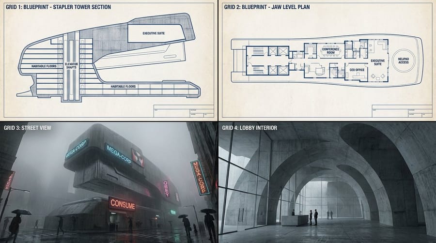 Object-to-Dystopian Building Transformation
