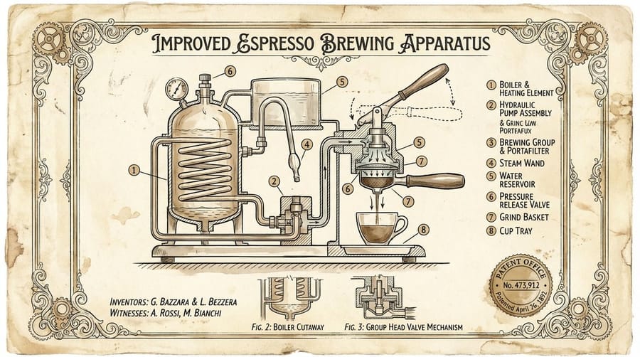 Vintage Patent Drawing Technical Illustration