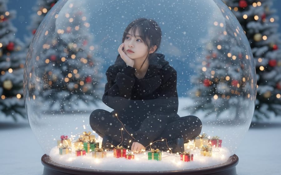 Snow Globe Christmas Scene Prompt