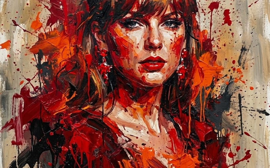 Abstract Expressionist Portrait with Chaotic Color Fields
