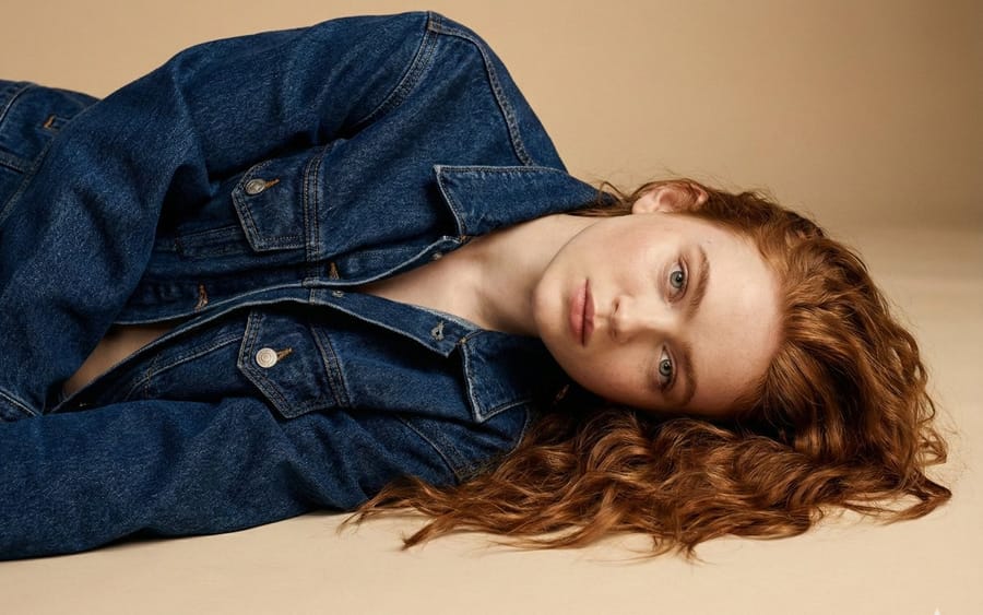 Intimate Denim Editorial Studio Portrait