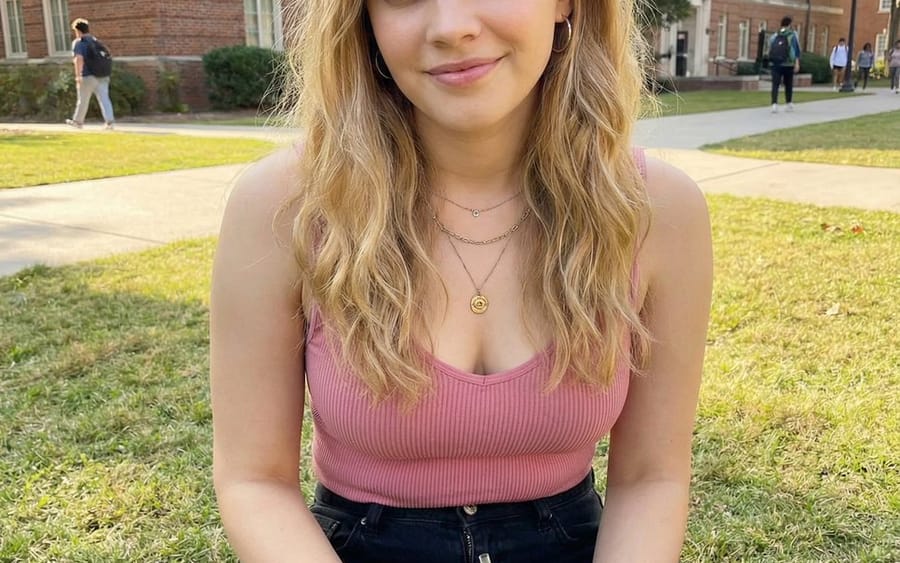 Casual Collegiate Lifestyle Portrait with Iced Drink