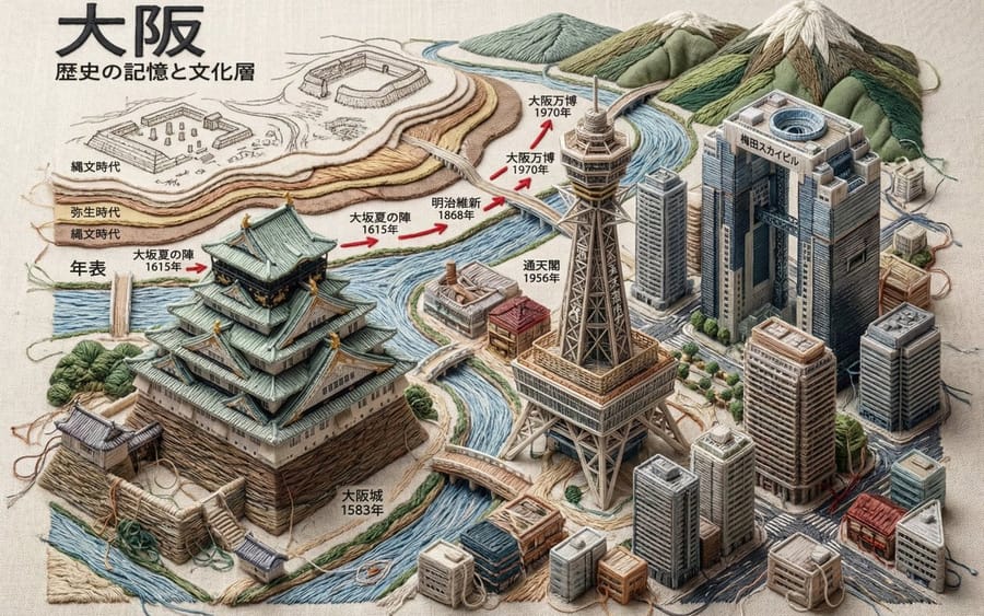 Embroidered 3D Isometric Cityscape Textile Art