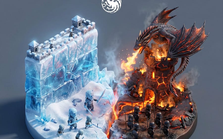 Game of Thrones Ice and Fire Isometric Diorama