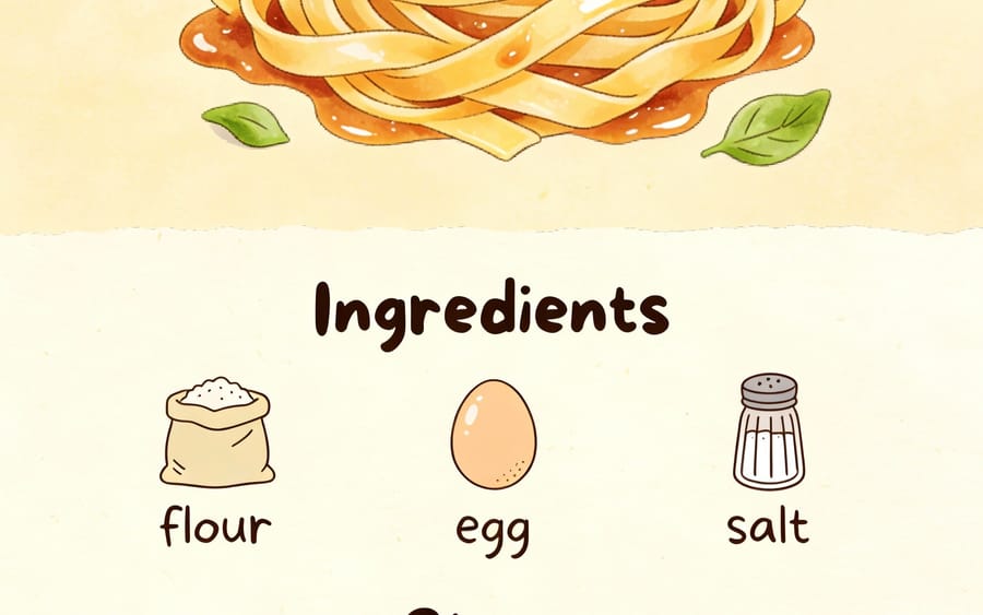 Illustrated Homemade Pasta Recipe Card