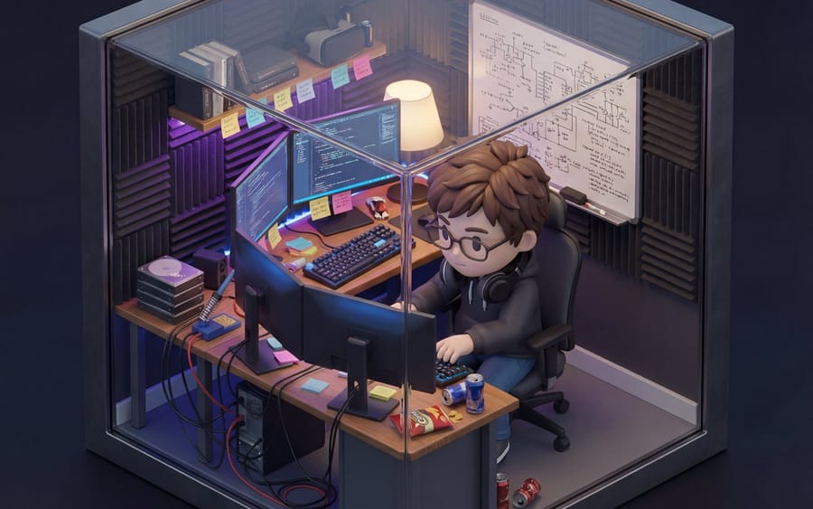 Isometric 3D Miniature Room with Chibi Character Prompt