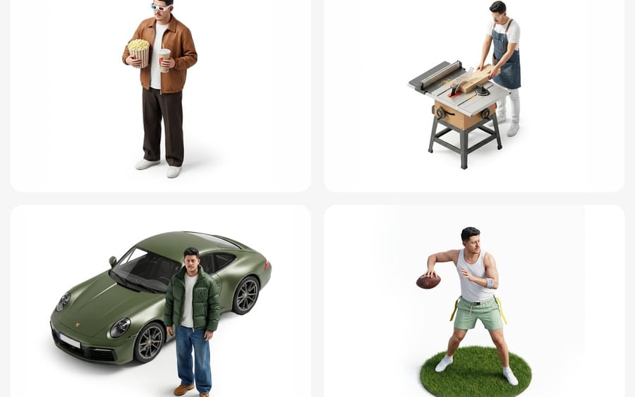 Isometric Figurine from Selfie Prompt Template