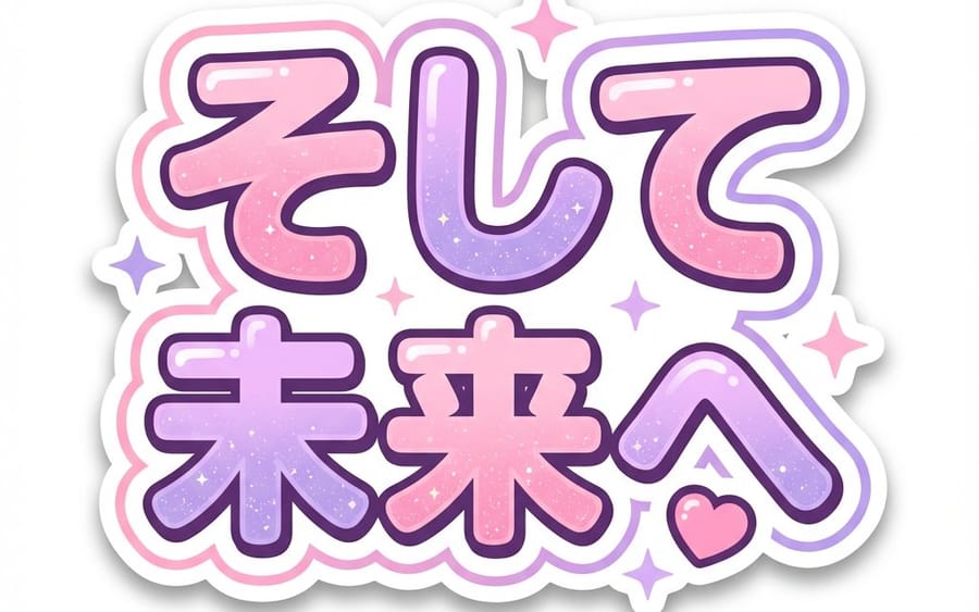 Kawaii Japanese Anime-Style POP Typography Sticker
