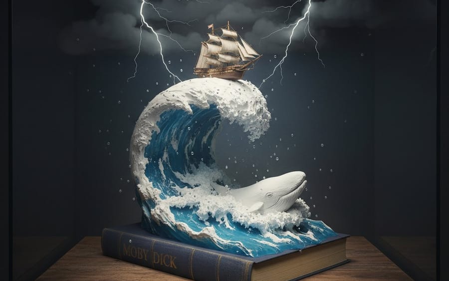 Moby Dick Book Diorama Prompt