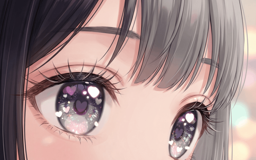 Modern Moe Anime Illustration of a Teenage Girl's Eyes