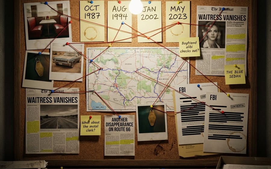 Noir Detective Evidence Board Visualization