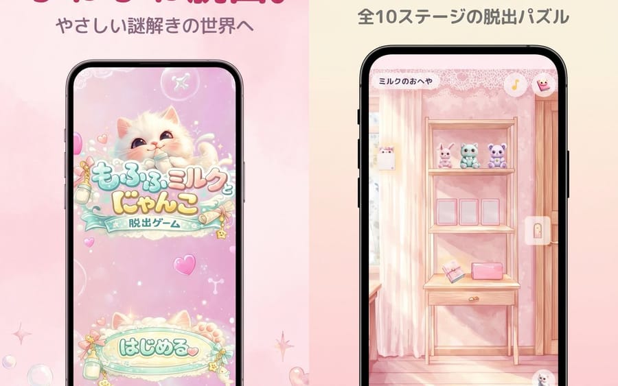 Capture d'écran de jeu mobile japonais aux tons pastel