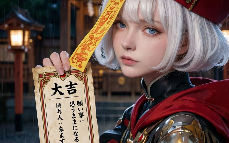 Photorealistic Omikuji (Fortune Slip) Design
