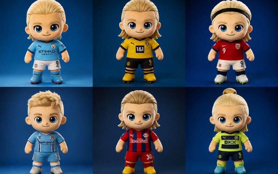 Mascotte de footballeur Chibi en peluche