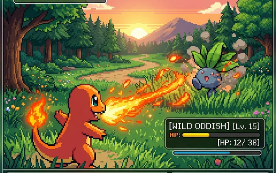 Battaglia Pixel Art in stile Retro Game