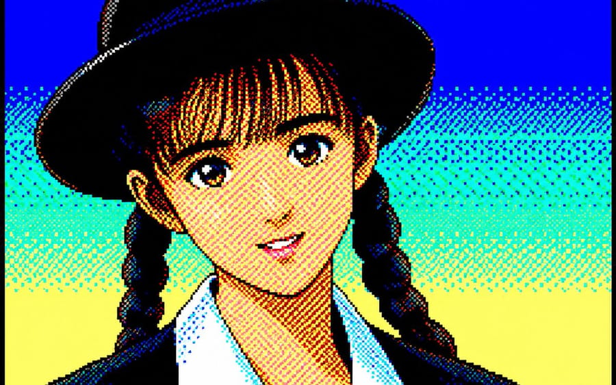 Ritratto Anime in stile PC-88 8-Bit