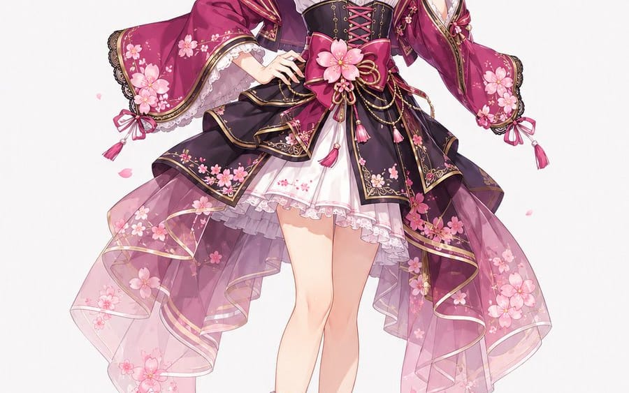 Vestido de Ídolo Sakura Wa-Moderno