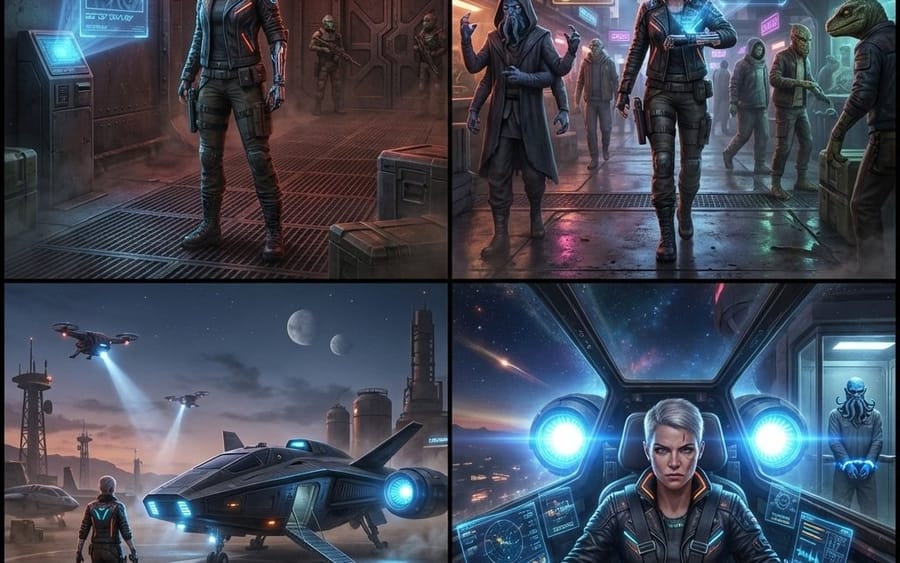Sequential Sci-Fi Bounty Hunter Story Grid