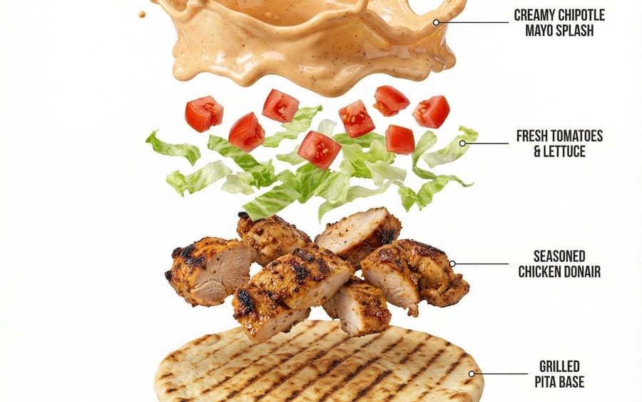 Shawarma Product Photography and Exploded Infographic
