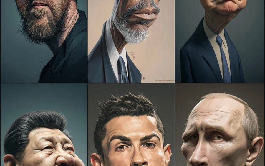 Structured Prompt for Hyperrealistic Caricature Portrait