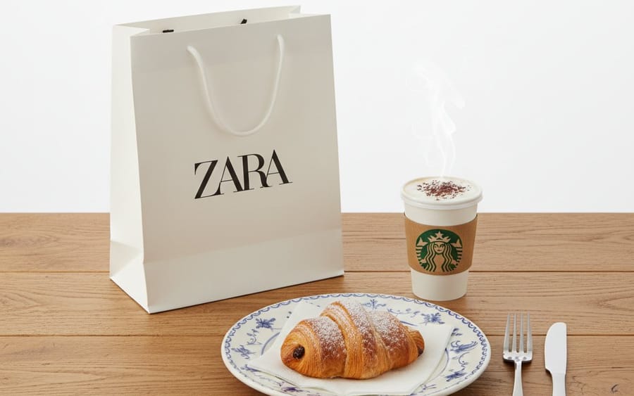 Studio Still Life of Coffee and Croissant