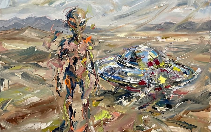 Cecily Brown Tarzında Gerçeküstü Uzaylı Figürü