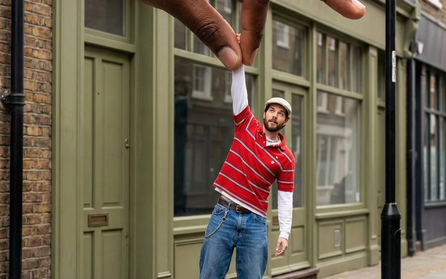 Surreal Forced-Perspective Street Photography with Giant Hand