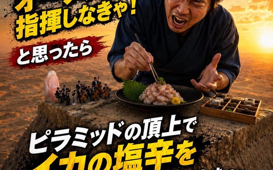 Miniature surréaliste de mème japonais à la pyramide