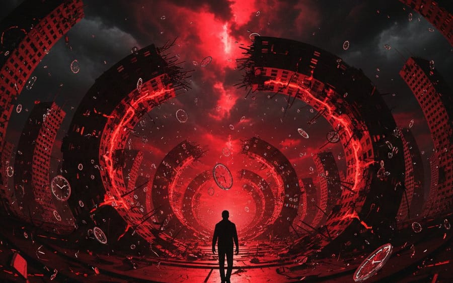 Prompt de Geração de Imagem: Distopia de Física Surreal