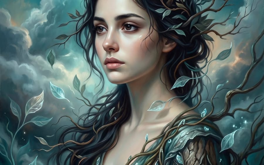 Pintura al óleo romántica surrealista