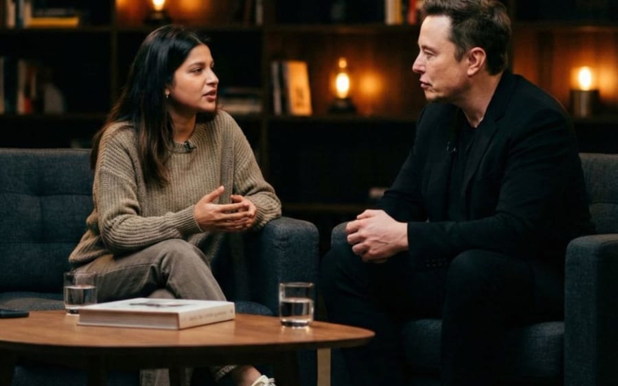 Photo d'interview de célébrité style talk-show