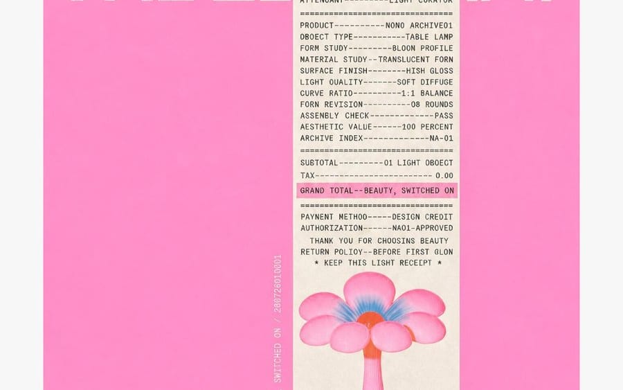 Thermal Receipt Table Lamp Poster