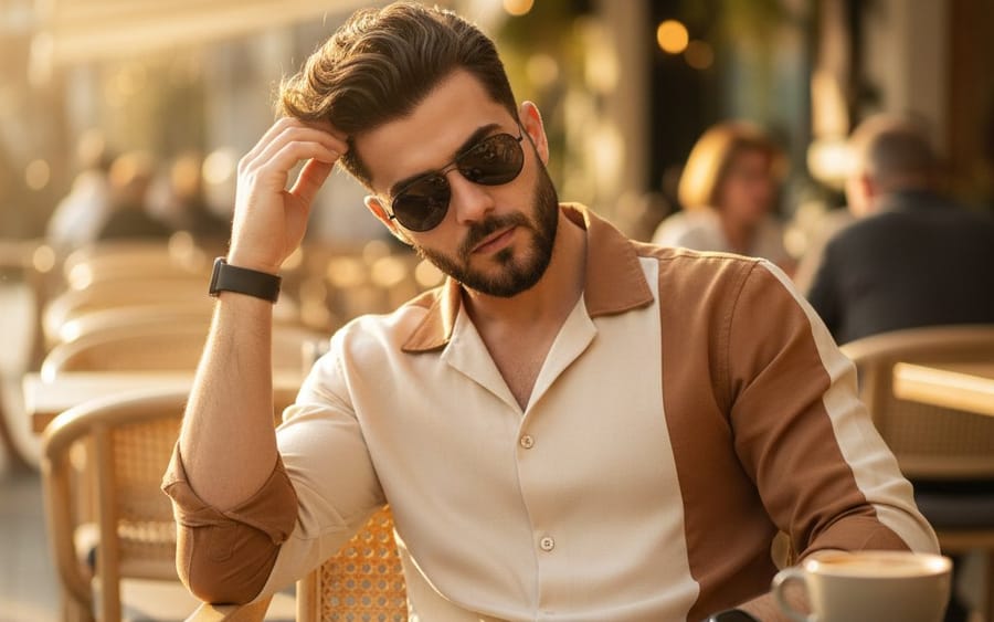 Ultra-Realistic 8K Lifestyle Portrait at Modern Café