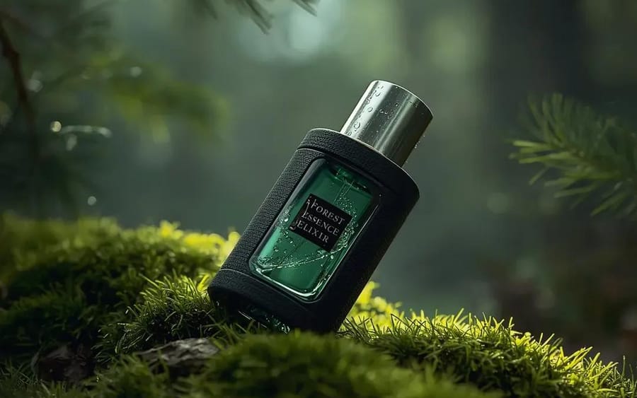 Photo de produit de parfum ultra-réaliste