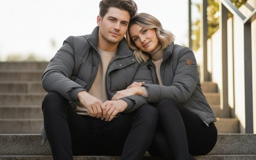 Ultra-realistic lifestyle portrait prompt for a modern couple
