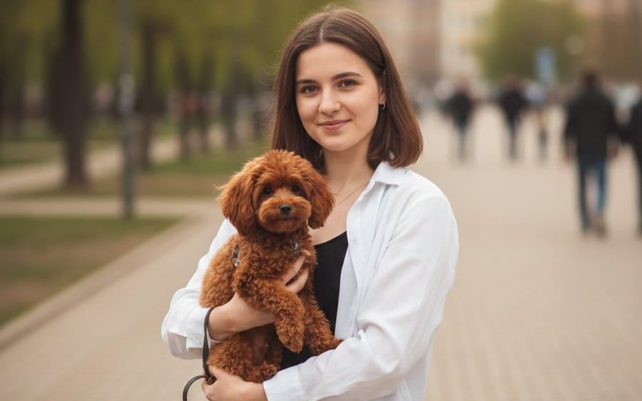 Retrato de Estilo de Vida Urbano com Cachorro - Prompt