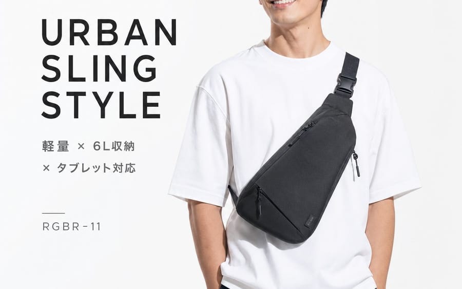 Publicité catalogue pour sac bandoulière urbain
