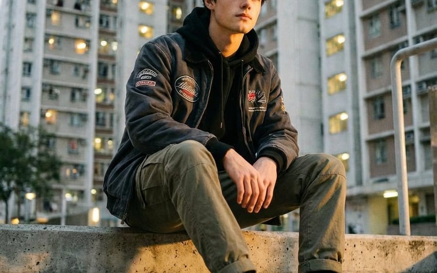 Urban Streetwear Portrait at Golden Hour Prompt